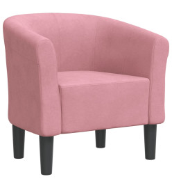 Fauteuil cabriolet rose velours