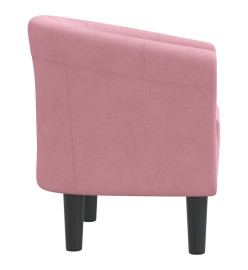 Fauteuil cabriolet rose velours