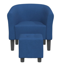 Fauteuil cabriolet avec repose-pied bleu tissu