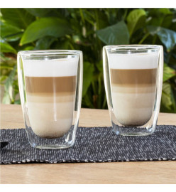 HI Ensemble de verres à latte macchiato 2 pcs 400 ml transparent