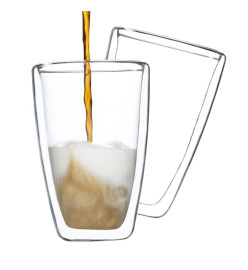 HI Ensemble de verres à latte macchiato 2 pcs 400 ml transparent