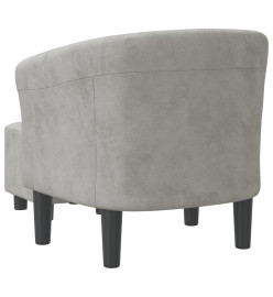 Fauteuil cabriolet avec repose-pied gris clair velours