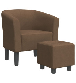 Fauteuil cabriolet avec repose-pied marron tissu