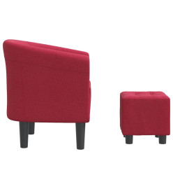 Fauteuil cabriolet avec repose-pied rouge bordeaux tissu