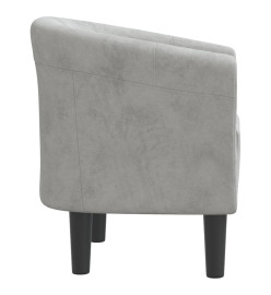 Fauteuil cabriolet gris clair velours