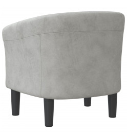 Fauteuil cabriolet gris clair velours