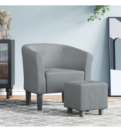 Fauteuil cabriolet avec repose-pied gris clair tissu