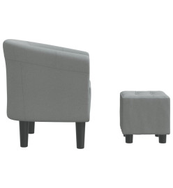 Fauteuil cabriolet avec repose-pied gris clair tissu