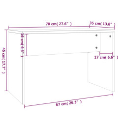 Ensemble de coiffeuse Blanc brillant 74,5x40x141 cm