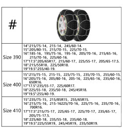 Chaînes antidérapantes 2 pcs 16 mm VUS 4x4 Taille 410