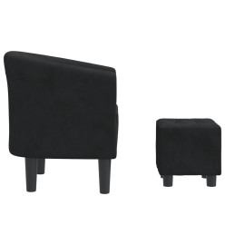 Fauteuil cabriolet avec repose-pied noir velours