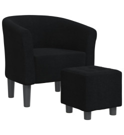 Fauteuil cabriolet avec repose-pied noir tissu