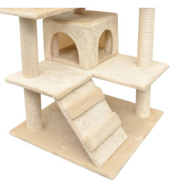 Arbre à chat avec griffoirs en sisal 125 cm Beige