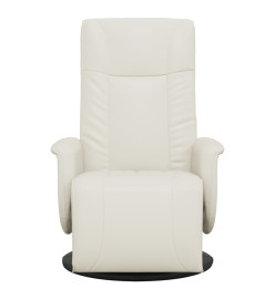 Fauteuil inclinable avec repose-pieds crème similicuir