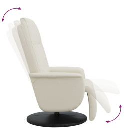 Fauteuil inclinable avec repose-pieds crème similicuir