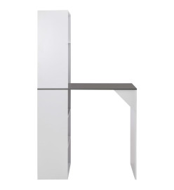 Table de bar avec armoire Blanc 115 x 59 x 200 cm