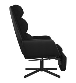 Chaise de relaxation avec repose-pied Noir Tissu