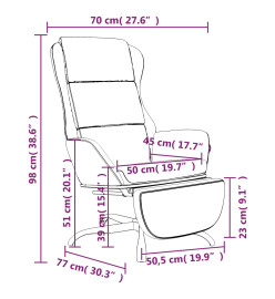 Chaise de relaxation avec repose-pied Crème Tissu microfibre