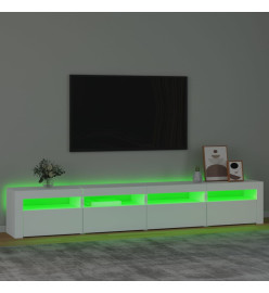 Meuble TV avec lumières LED Blanc 240x35x40 cm