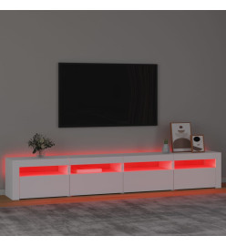 Meuble TV avec lumières LED Blanc 240x35x40 cm