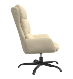 Chaise de relaxation avec tabouret Crème Tissu