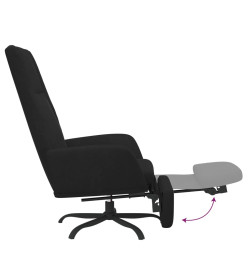 Chaise de relaxation avec repose-pied Noir Velours