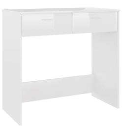 Bureau Blanc brillant 80x40x75 cm Aggloméré
