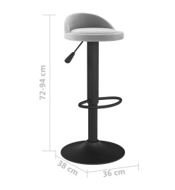 Tabouret de bar Gris clair Velours