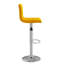 Tabourets de bar lot de 2 jaune moutarde velours