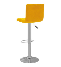 Tabourets de bar lot de 2 jaune moutarde velours