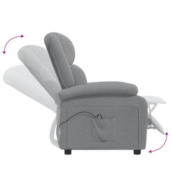 Fauteuil inclinable électrique Gris clair Tissu