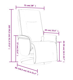 Fauteuil inclinable de massage et repose-pieds crème similicuir