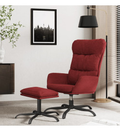 Chaise de relaxation avec tabouret Rouge bordeaux Tissu