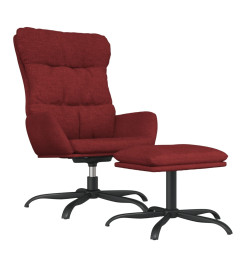 Chaise de relaxation avec tabouret Rouge bordeaux Tissu