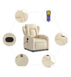 Fauteuil de massage inclinable Crème Tissu