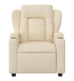 Fauteuil de massage inclinable Crème Tissu