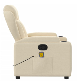 Fauteuil de massage inclinable Crème Tissu