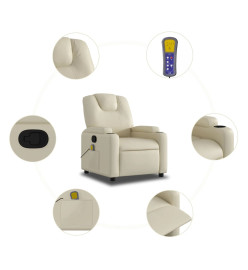 Fauteuil inclinable de massage Crème Similicuir