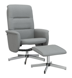 Fauteuil inclinable avec repose-pied gris clair tissu