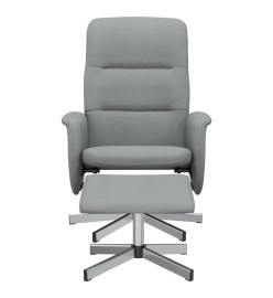 Fauteuil inclinable avec repose-pied gris clair tissu