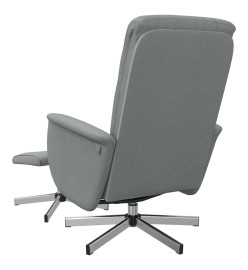 Fauteuil inclinable avec repose-pied gris clair tissu