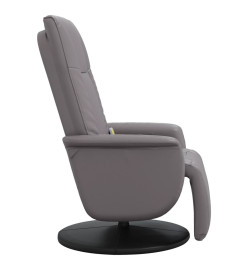 Fauteuil inclinable de massage repose-pieds gris similicuir