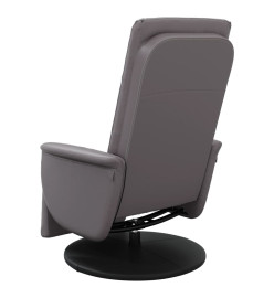 Fauteuil inclinable de massage repose-pieds gris similicuir