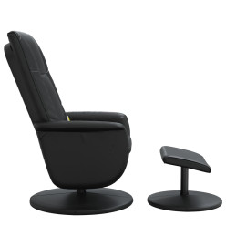 Fauteuil inclinable de massage avec repose-pied noir similicuir