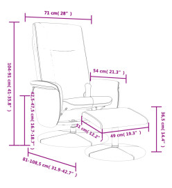 Fauteuil inclinable de massage avec repose-pied noir similicuir