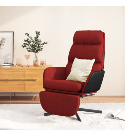 Chaise de relaxation avec tabouret Rouge bordeaux Tissu