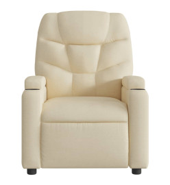 Fauteuil de massage inclinable Crème Tissu