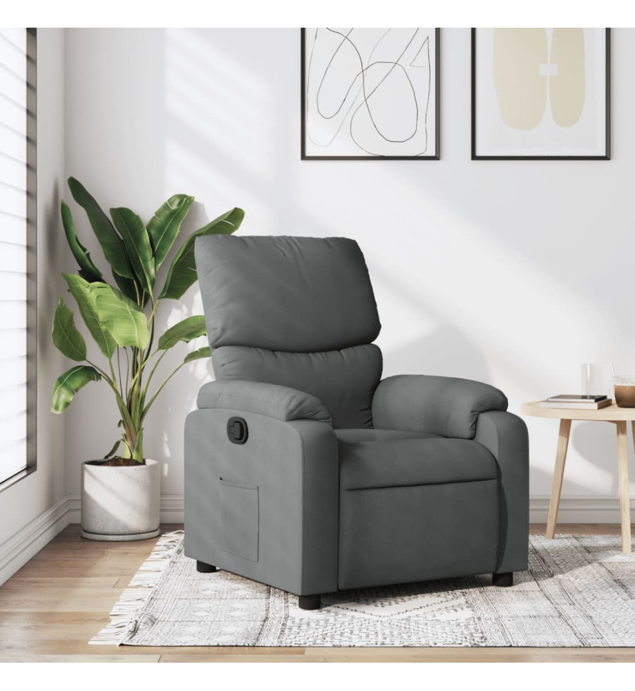 Fauteuil inclinable Gris foncé Tissu