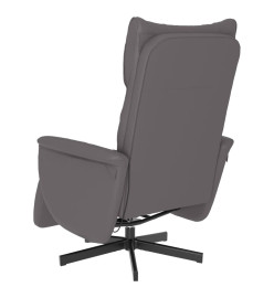 Fauteuil inclinable de massage repose-pieds gris similicuir