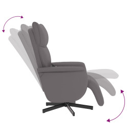 Fauteuil inclinable de massage repose-pieds gris similicuir